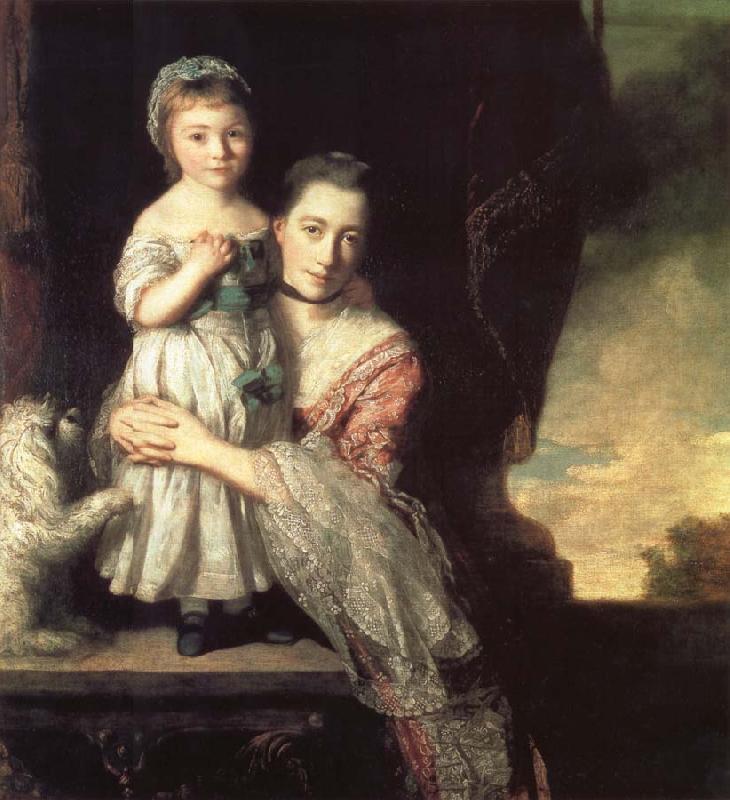 REYNOLDS, Sir Joshua Georgiana,Countess spencer,and Her daughter Georgiana,Later duchess of Devonshire oil painting image